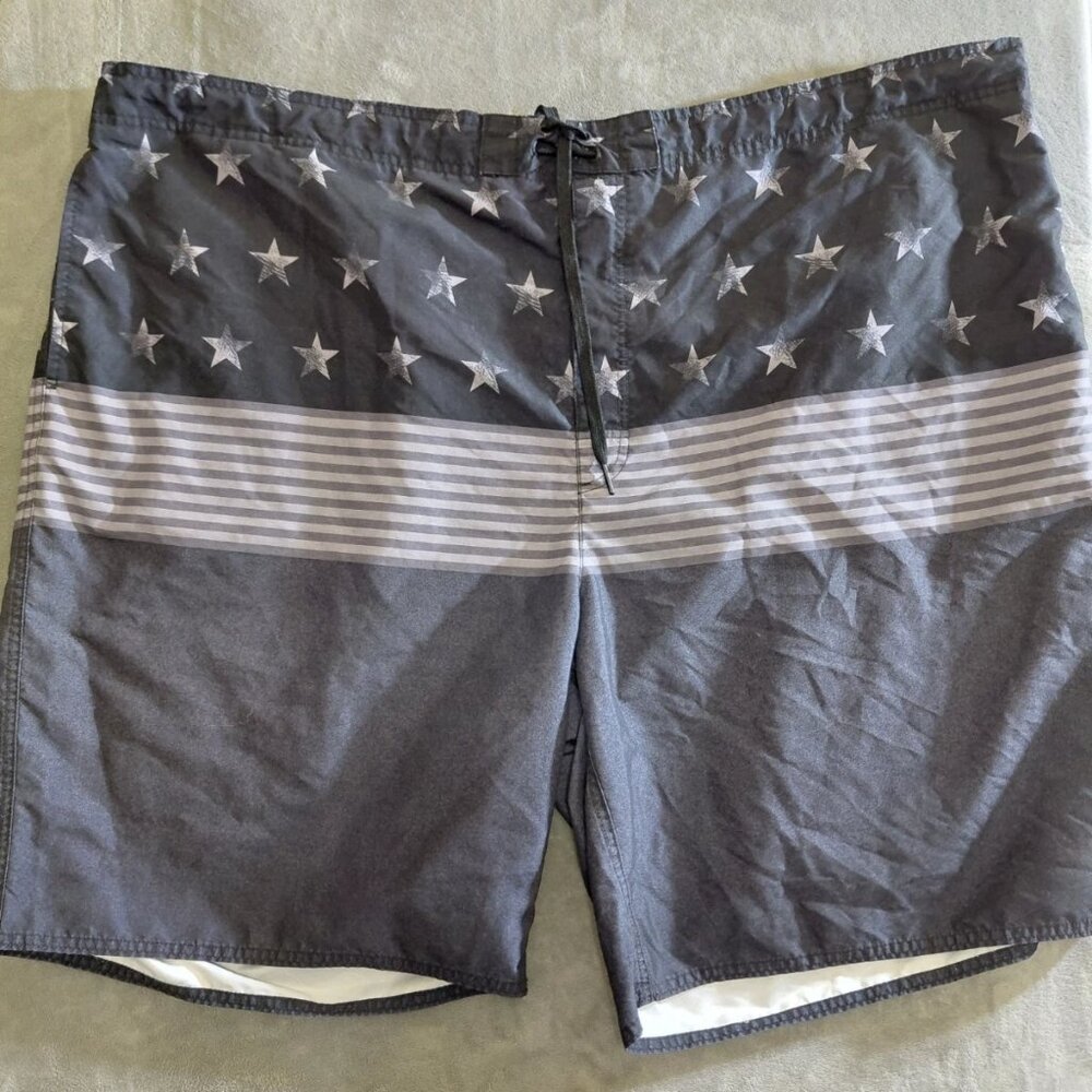 True Nation Swim Trunks Board Shorts Mens Size 3XL Blue Stars Stripes Patriotic